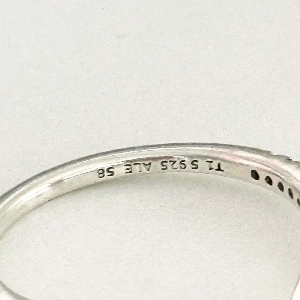 Pandora Clear CZ Wishbone Band Ring Size 8.5